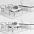 Flai Furniture Set: Coffee Table, Chair, TV Stand & Lamp 3D model small image 3