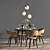 Elegant 6-Piece Dining Set with Lighting 3D model small image 2