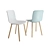 Elegant Wood Seat Chair 3D model small image 1