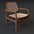 Sleek Oscar Lounge Armchair 3D model small image 1