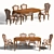 Elegant Italian Dining Set 3D model small image 1