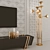Modern TV Zone: Wall Panel & Floor Lamp 3D model small image 3