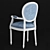 Elegant French Style Dining Chair 3D model small image 2