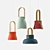 CLUTCH Colorful Metal and Wood Pendant Lamps 3D model small image 1