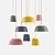 Glowing Metal Pendant Light 3D model small image 1