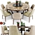 Elegant Sophia Dining Set 3D model small image 1