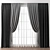 Modern Printed Curtain 3D model small image 1