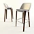 Bellevue Barstool: Modern Upholstered Wood Stool 3D model small image 1