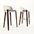 Bellevue Barstool: Modern Upholstered Wood Stool 3D model small image 2