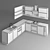 Corner Kitchen Set with Window Sink 3D model small image 3