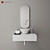 Goccia Washbasin Set: Stylish, Ceramic & White 3D model small image 1