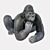 Gorilla King Figurine: Detailed 3D Model 3D model small image 1
