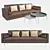 HOSH Leather Sofa Set: Stylish & Spacious 3D model small image 1