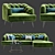 Grey Earl Corner Sofa Set with Armchair 3D model small image 1