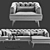 Grey Earl Corner Sofa Set with Armchair 3D model small image 3