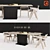 Industrial Dining Set: I-Beam Table and Jakob Chairs 3D model small image 1