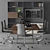 Modern Office Furniture Set 3D model small image 1