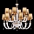 Regal Blue and Gold Chandelier 3D model small image 1