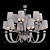 Regal Blue and Gold Chandelier 3D model small image 3