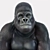 Gorilla Sculpture: Majestic Pose 3D model small image 2