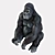 Gorilla Sculpture: Majestic Pose 3D model small image 3