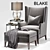 Modern Elegance: Blake Chair Set 3D model small image 1