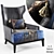 Black Attitude Upholstered Armchair 3D model small image 1