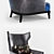 Black Attitude Upholstered Armchair 3D model small image 2