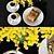 Gourmet Breakfast Set with Poppy Seed Bun & Coffee 3D model small image 2