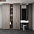 Modern Glass Hall Wardrobe 3D model small image 2