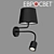 Modern Black Wall Sconce with Switch 3D model small image 1