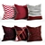 Luxury Ruby Cushion Set 3D model small image 1