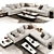 Elegant Minotti Alexander Sofa Set 3D model small image 1