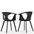 Sleek Stackable Chair with Armrests 3D model small image 2