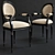 Elegant Round Back Dining Chairs 3D model small image 1