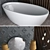 Wave Ceramic Bathroom Set & 3D Panel 3D model small image 2