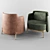 Elegant Minotti Tape Armchair 3D model small image 2