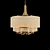 Elegant Tiered Pendant with Gold Organza Shades 3D model small image 1