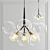 Glistening Glass Bubble Chandelier 3D model small image 1