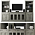 Cameo Gray Bookcase - Stylish Storage & Entertainment 3D model small image 1