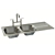 Sleek stainless steel sink 3D model small image 1