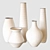 Elegant 3D Ceramic & Metal Vases 3D model small image 3