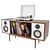 Mid-Century Bluetooth Stereo Console 3D model small image 1
