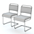 West Elm Industrial Chair: Stylish Leather Cantilever Design 3D model small image 2