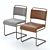 West Elm Industrial Chair: Stylish Leather Cantilever Design 3D model small image 3