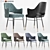 Modern Rigby Dining Chair: Sleek Metal and Leather Design 3D model small image 1