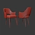 Modern Rigby Dining Chair: Sleek Metal and Leather Design 3D model small image 2