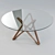 Porada Circe: Walnut Dining Table w/ Tempered Glass Top 3D model small image 1