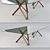 Porada Circe: Walnut Dining Table w/ Tempered Glass Top 3D model small image 2