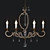 Elegant Martigny Chandelier - Gold & Bronze 3D model small image 2